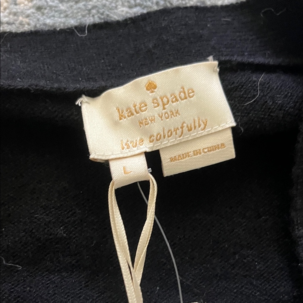 Kate Spade Black Cardigan with Floral Embellishment - Picture 2 of 6
